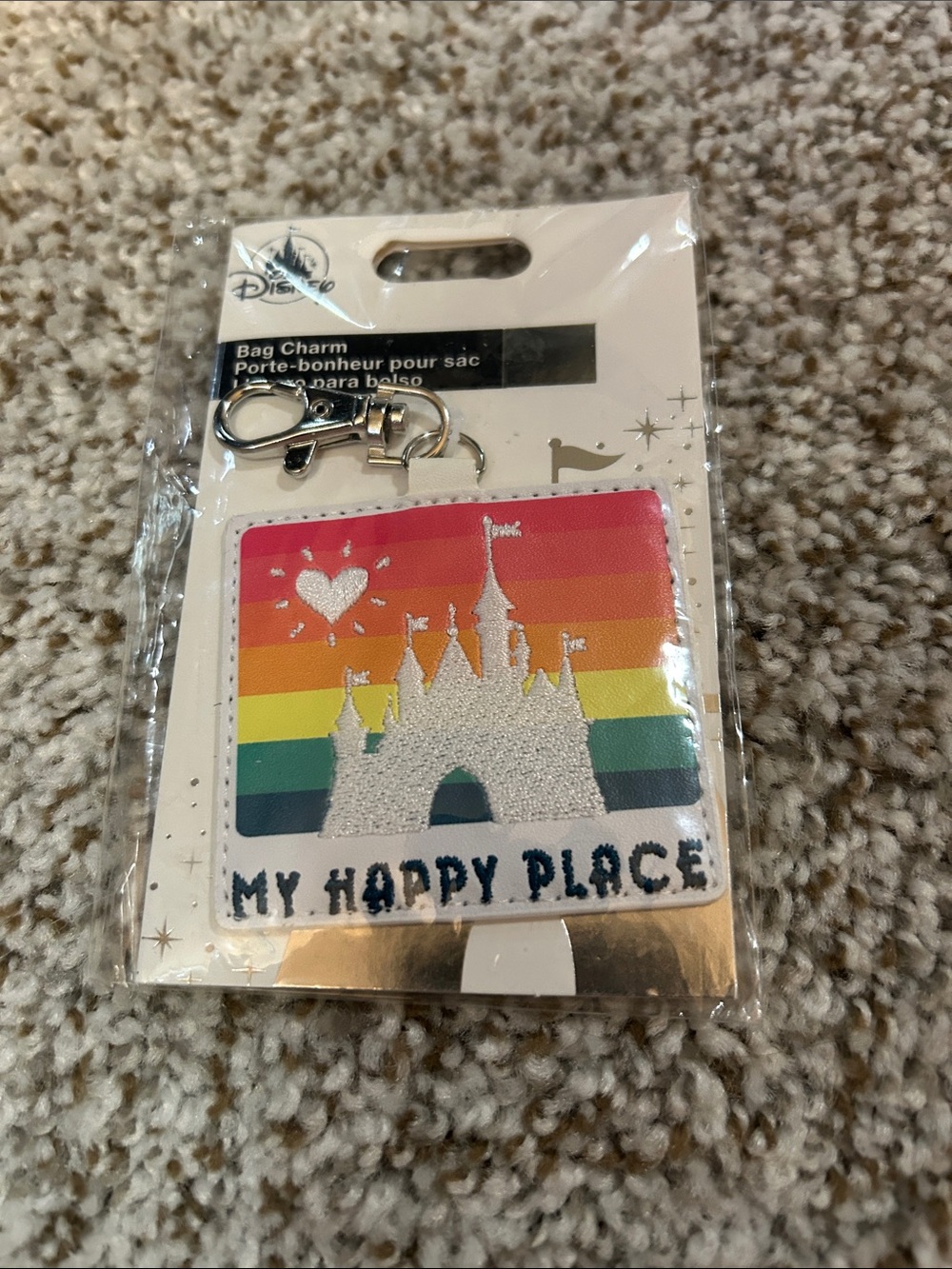 Disney Glitter Castle Rainbow Keyring Charm - Multicolor